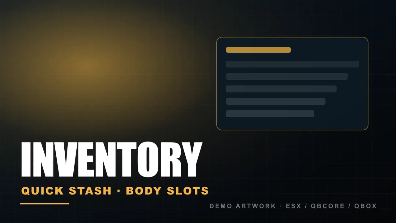 OX Inventory | Quick Stash + Body Slots + Backpacks
