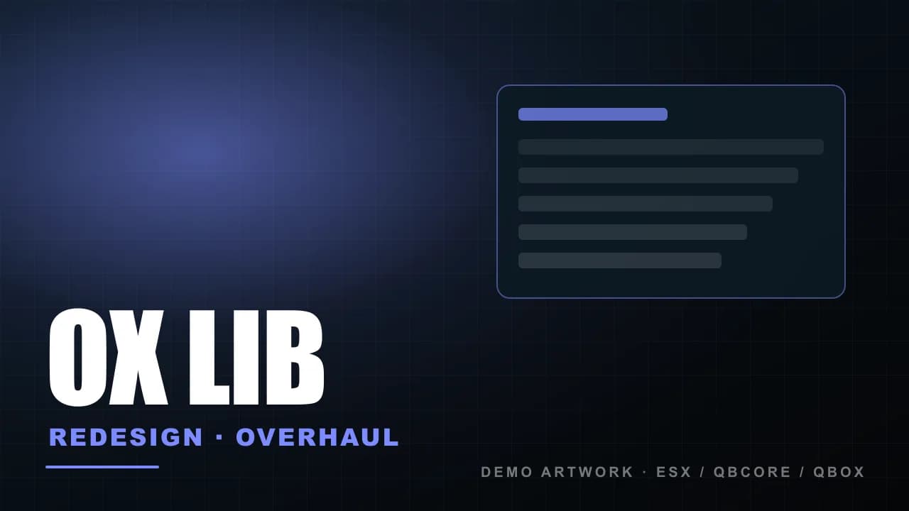 OX Lib Redesign - Complete Overhaul