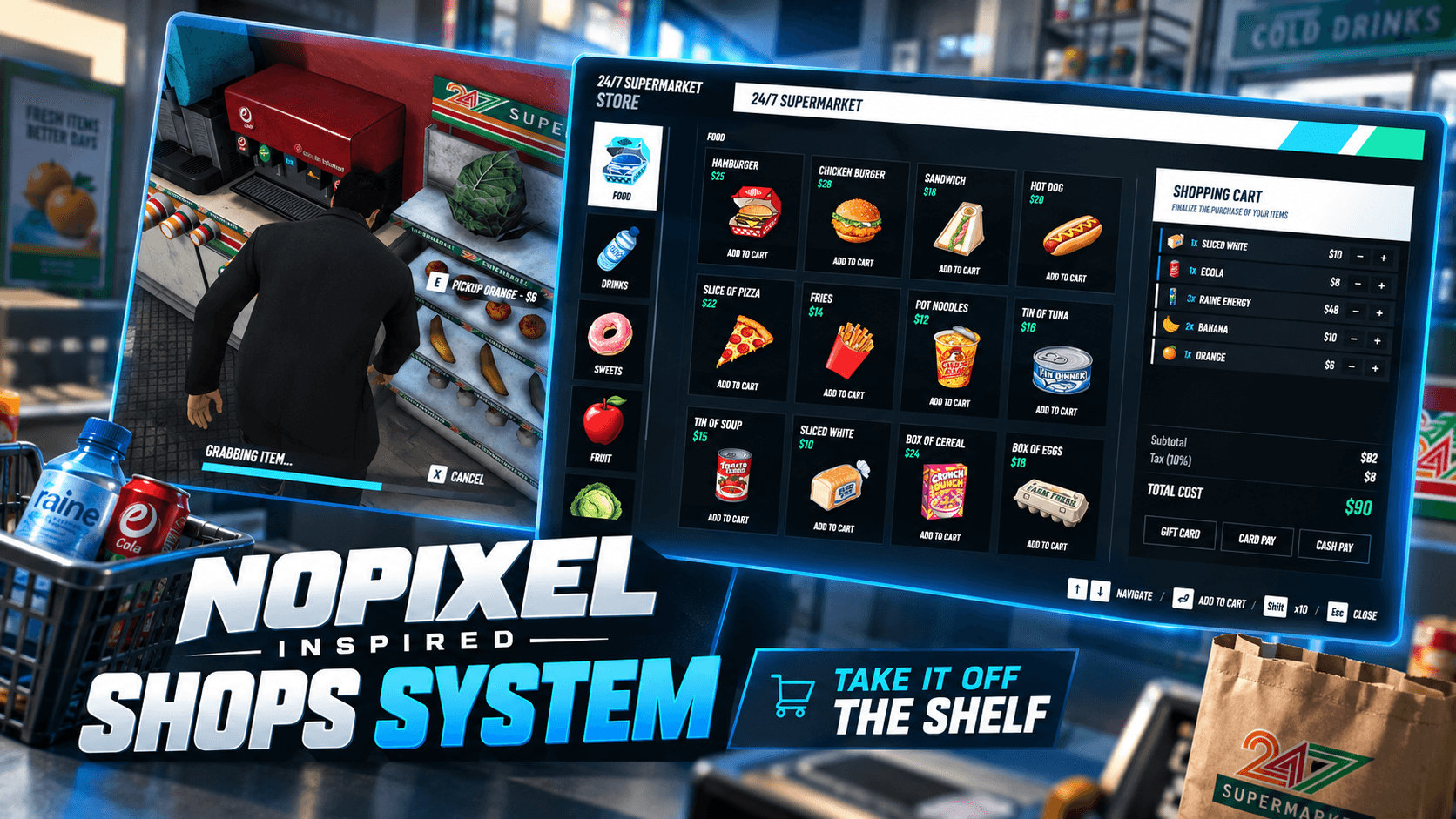 NoPixel V Inspired Shops | Pick Items Off The Shelf + Gift Cards