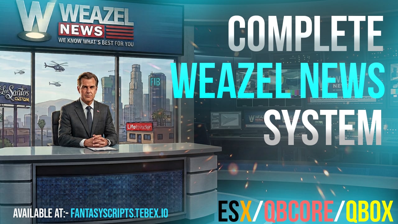 Weazel News — Complete Newsroom, Live TV & Newspaper System
