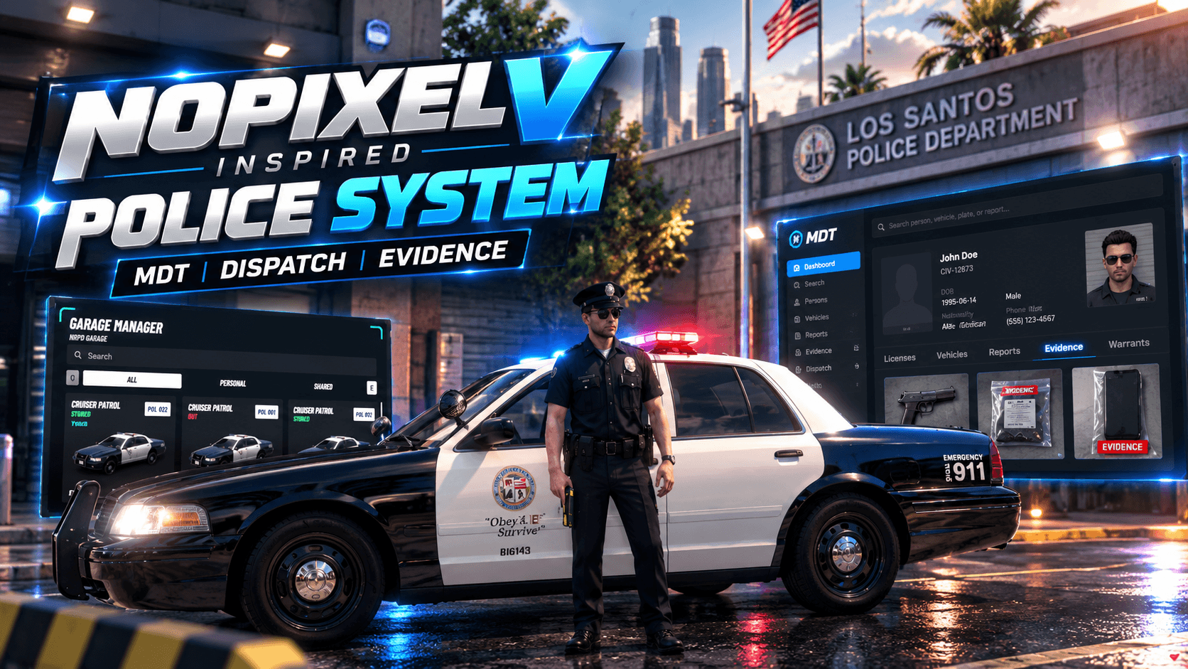 NoPixel V Inspired Police System | MDT, Dispatch, Evidence + Radar