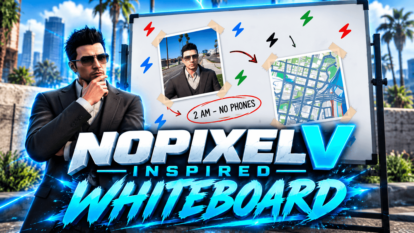 NoPixel V Inspired Whiteboard | Draw, Print Photos & Maps, Flip It