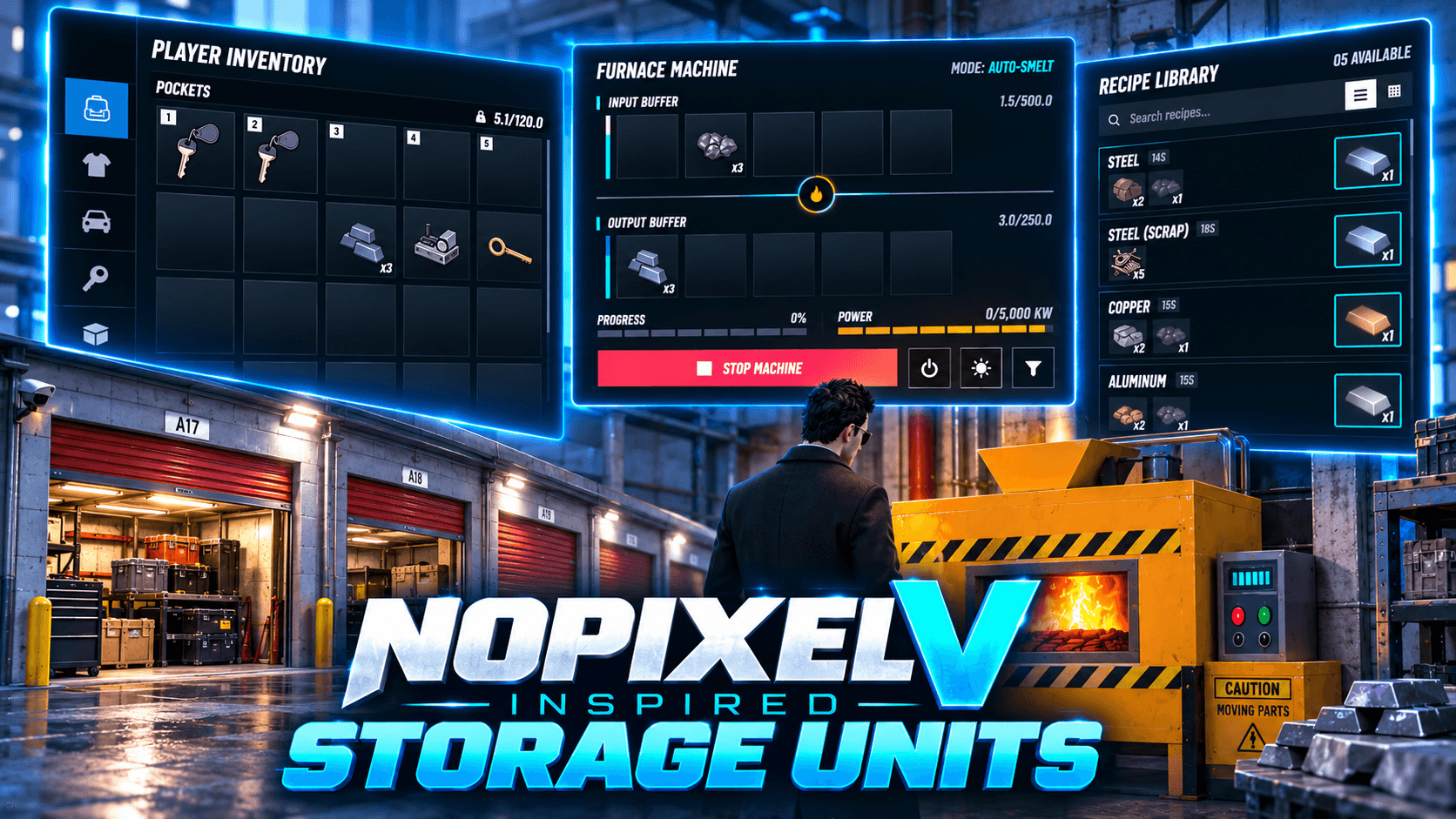 NoPixel V Inspired Storage Units | Furnaces, Saws & Generators In Your Inventory