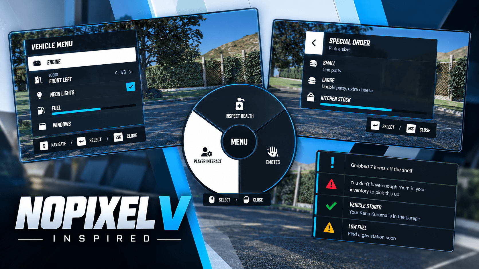 NoPixel V Inspired OX LIB | Interactions, Radial Menu, Menus & Notifications