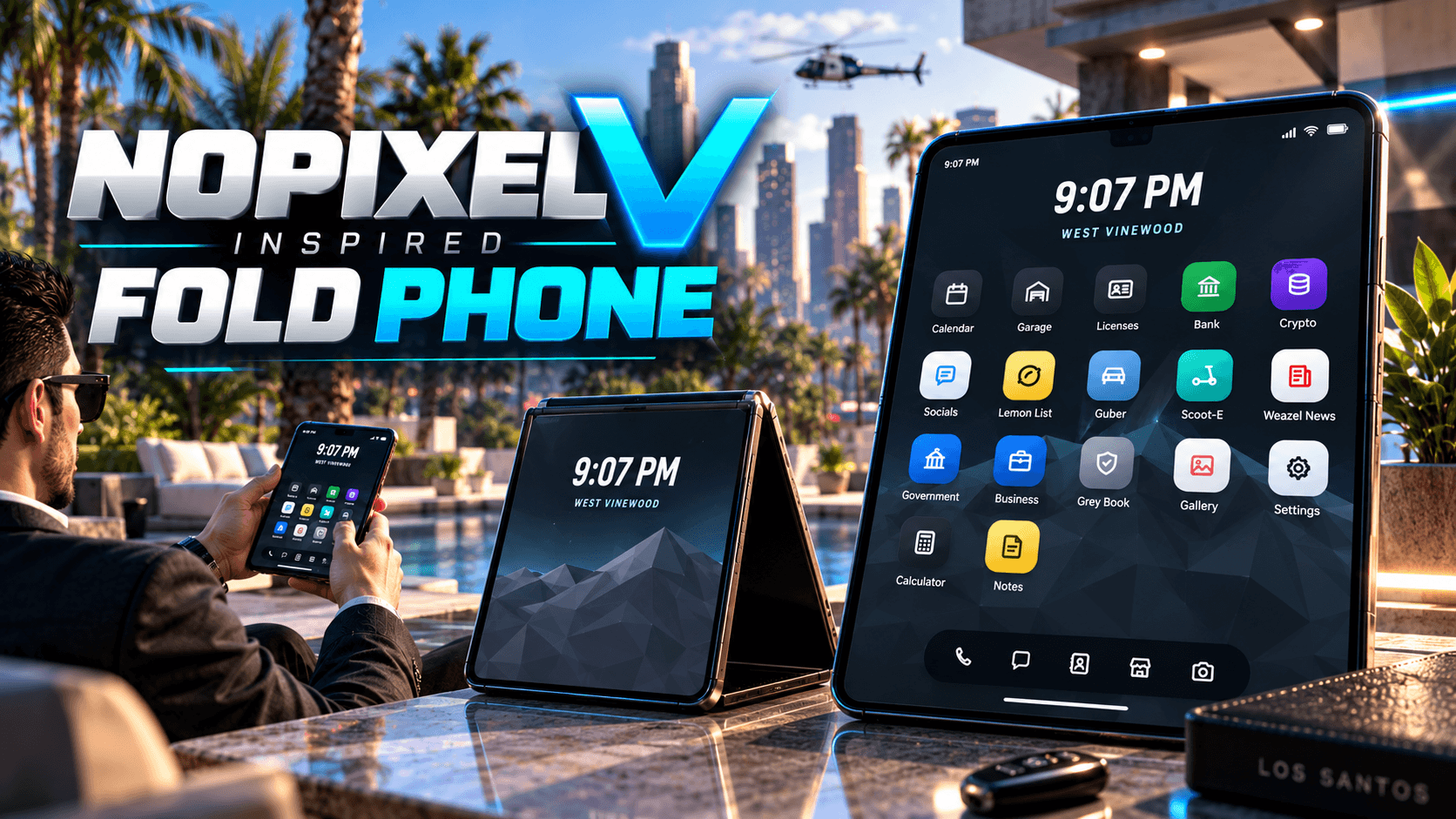 NoPixel V Inspired Folding Phone