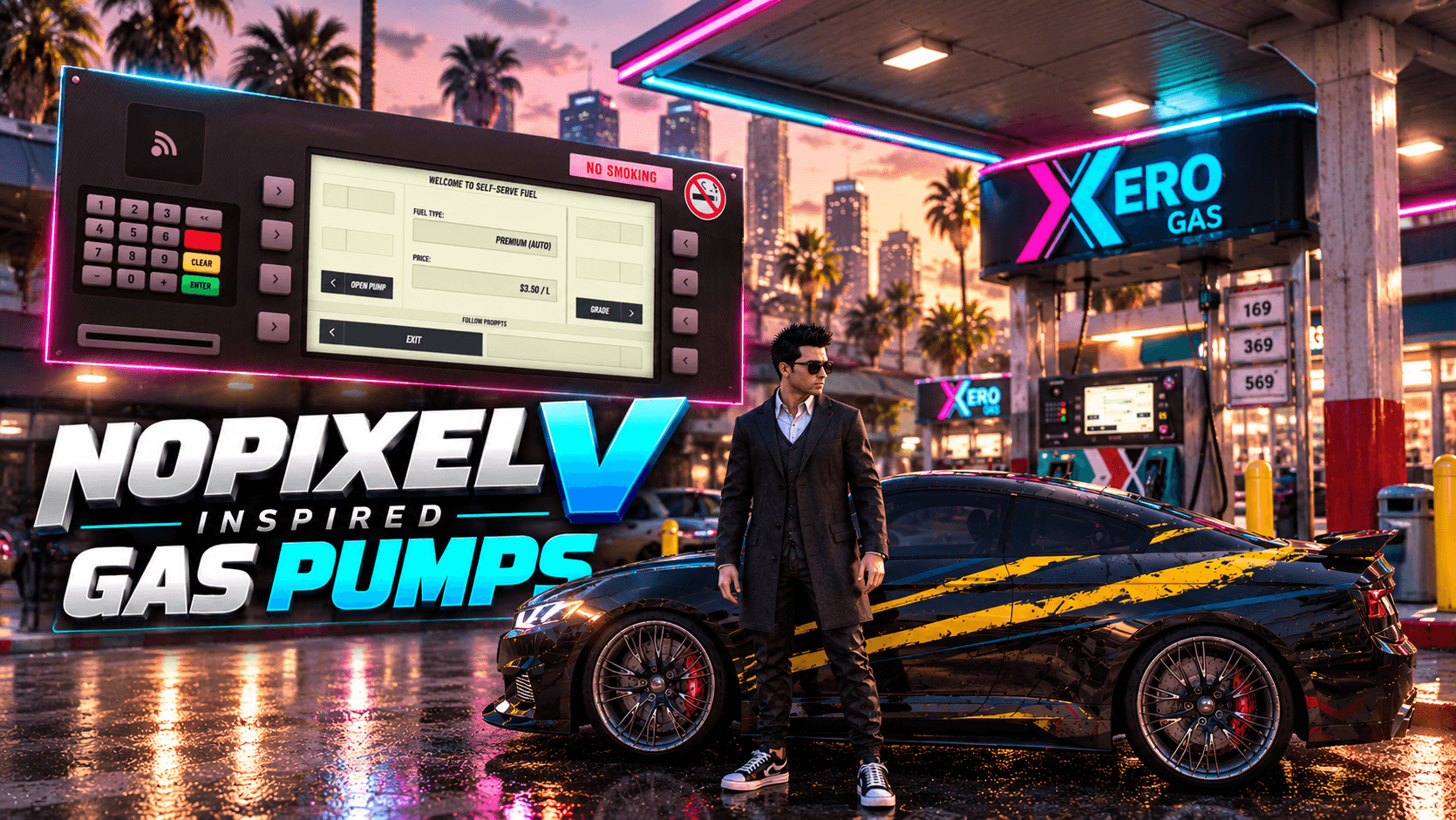 NoPixel V Inspired Gas Pumps | Real Nozzle + Pump Screen